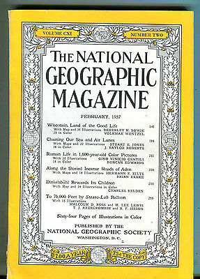 National Geographic Magazine February 1957 Wisconsin VG 071316jhe