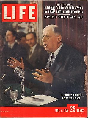 Life Magazine June 2 1958 Birthday, De Gaulle's Press Conference VG 042116DBE