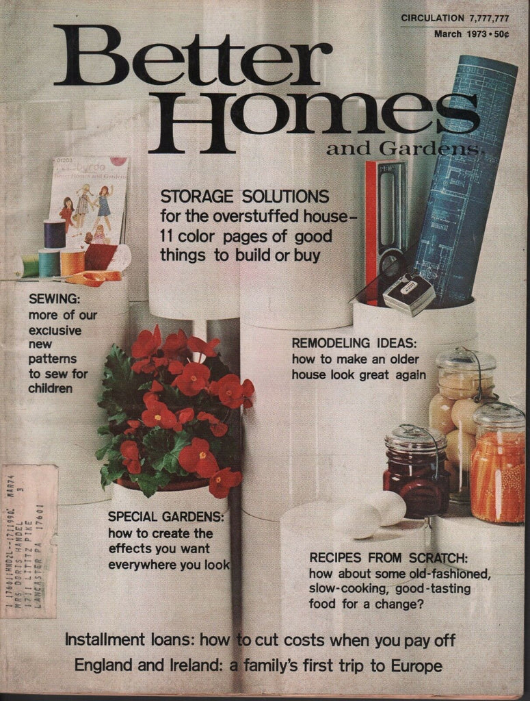 Better Homes And Gardens March 1973 Sewing, Storage Solutions 072617nonDBE2