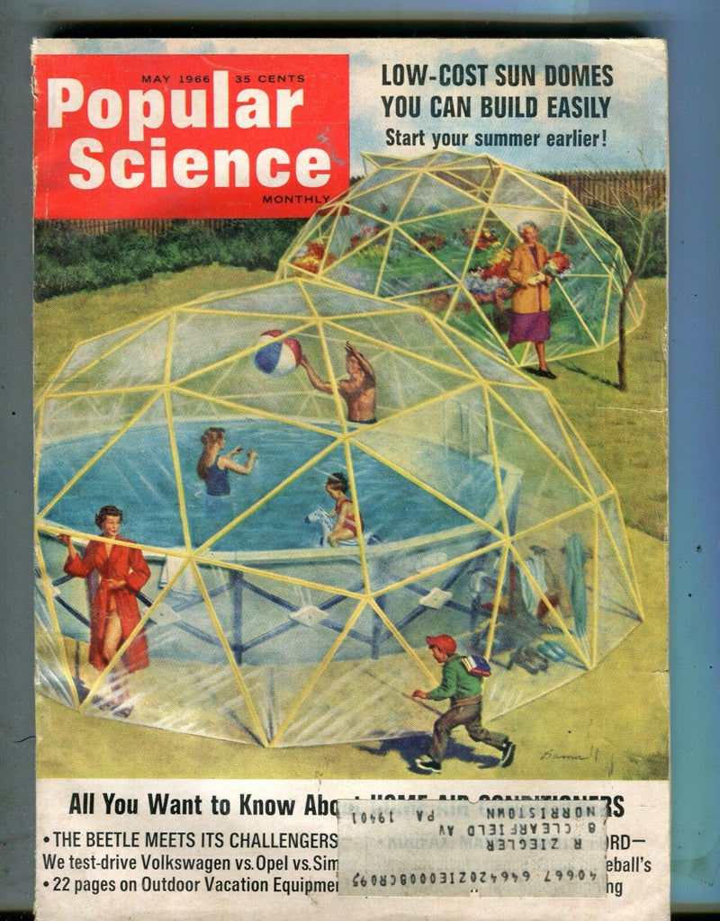 Popular Science Magazine May 1966 Low-Cost Sun Domes 070117nonjhe