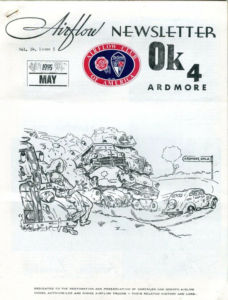 Airflow Newsletter May 1975 Chrysler DeSoto EX No ML 031017nonjhe