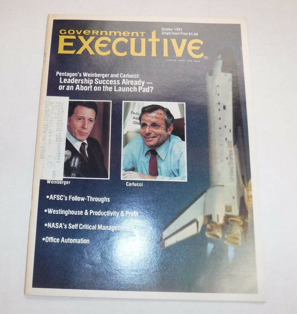 Government Executive Magazine Pentagon's Weinberger October 1981 FAA 110216R
