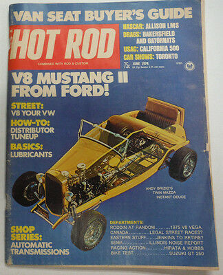 Hot Rod Magazine V8 Mustang II From Ford & Brizio's Mazda June 1974 050615R
