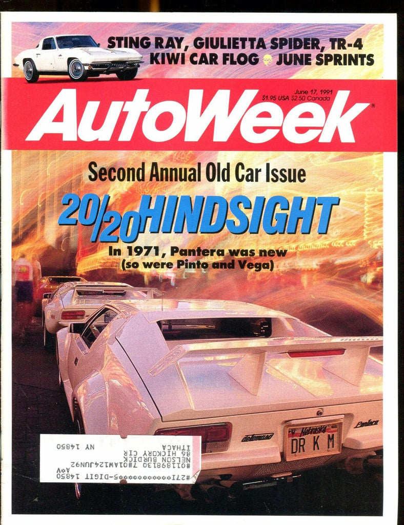 AutoWeek Magazine June 17 1991 Pantera Pinto EX w/ML 022517nonjhe