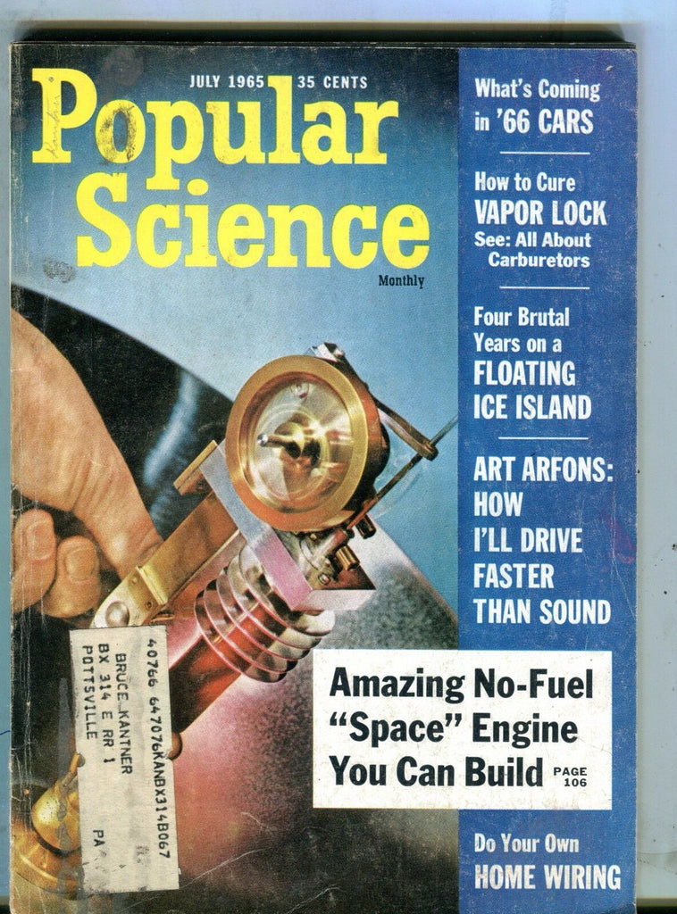 Popular Science Magazine July 1965 No-Fuel Space Engine 070517nonjhe