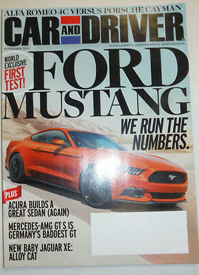 Car And Driver Magazine Ford Mustang November 2014 010615R2