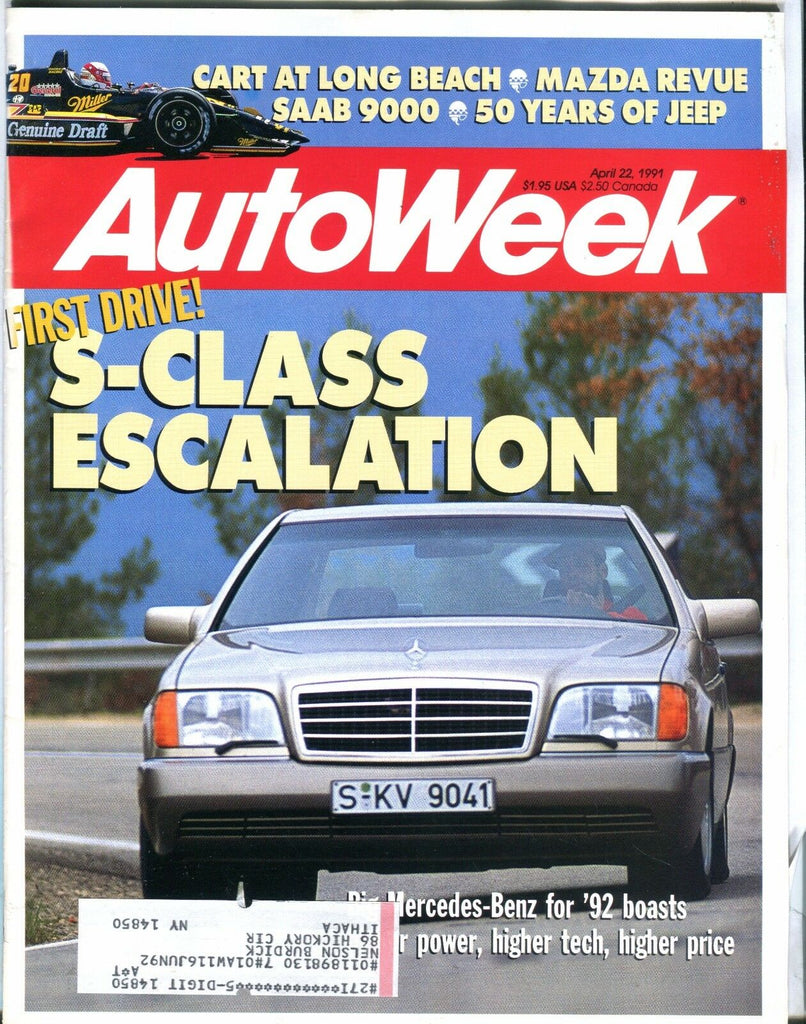 AutoWeek Magazine April 22 1991 S-Class Mercedes-Benz EX w/ML 022317nonjhe