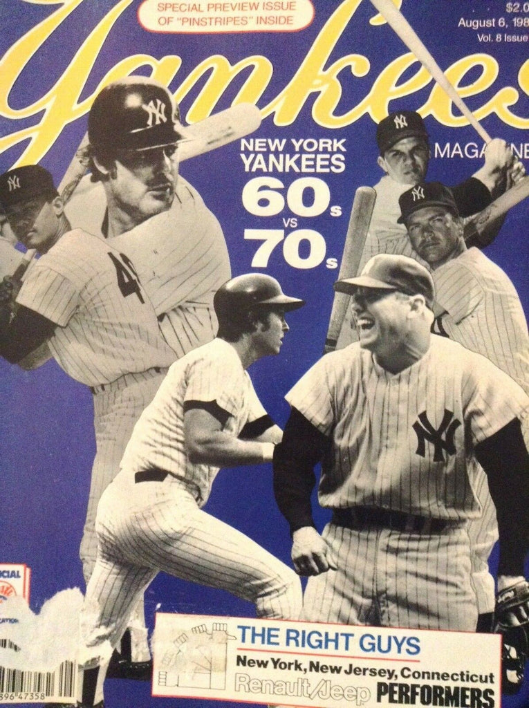 Yankees Magazine 60's Vs 70's August 6, 1987 121218nonrh