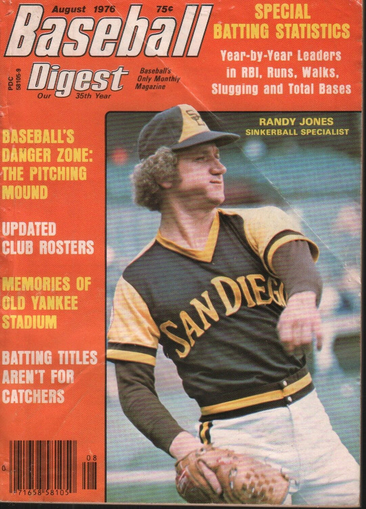 Baseball Digest August 1976 Sand Diego Randy Jones 101718ame