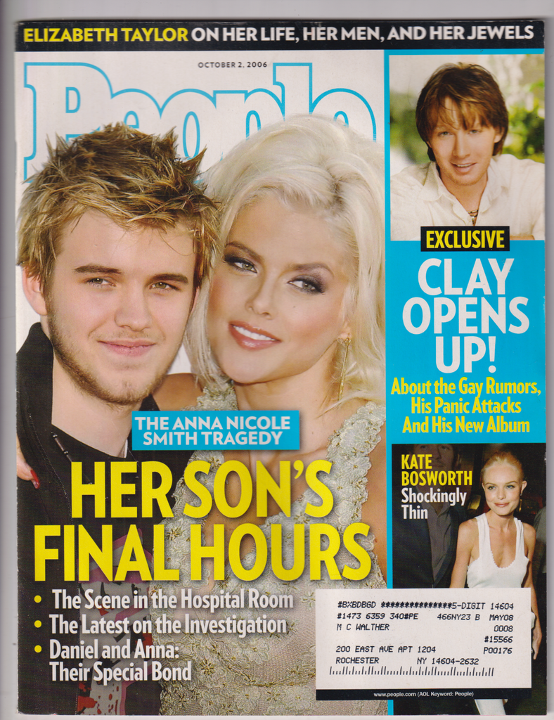 People Mag Anna Nicole Smith Liz Taylor October 2, 2006 011820nonr