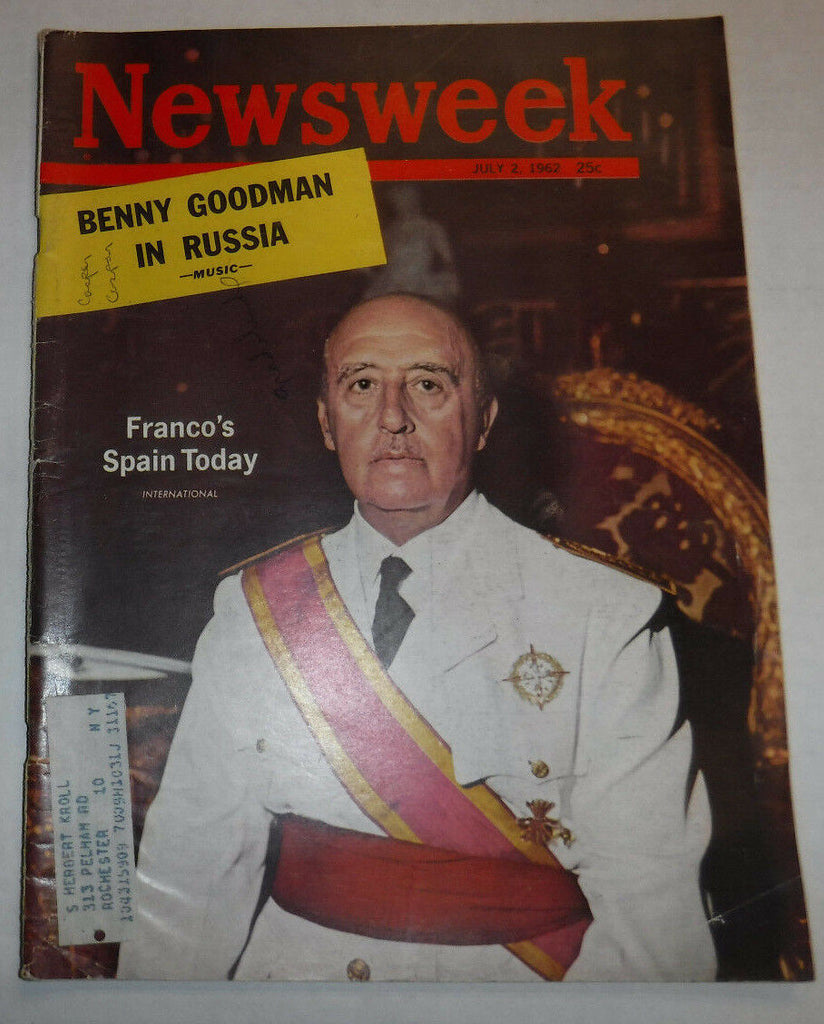 Newsweek Magazine Franco's Spain Today July 2, 1962 100316R2