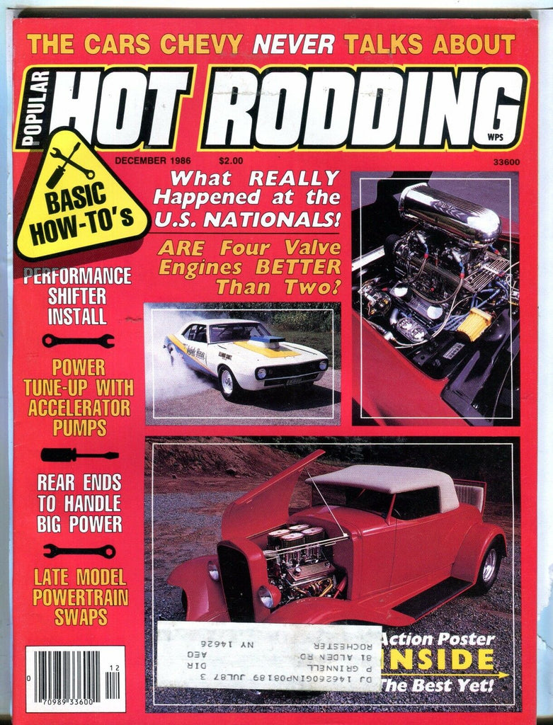 Popular Hot Rodding Magazine December 1986 Chevy EX w/ML 031717nonjhe