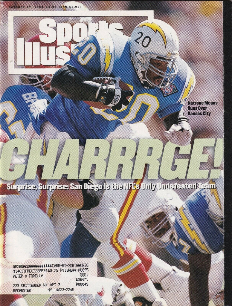Sports Illustrated Natrone Means The Chargers October 17, 1994 091719nonr