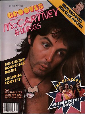 Grooves January 1978 McCartney & Wings w/Poster EX 120315DBE