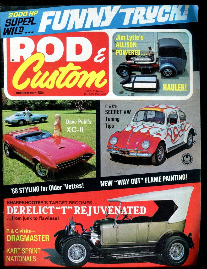 Rod & Custom Magazine October 1967 Dave Puhl's XC-II VG No ML 011617jhe