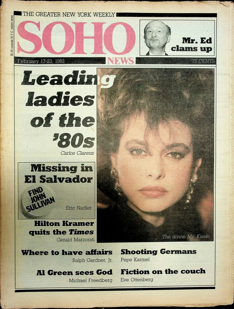 Soho News NYC February 17-23 1982 Al Green Natassia Kinski 091120ame