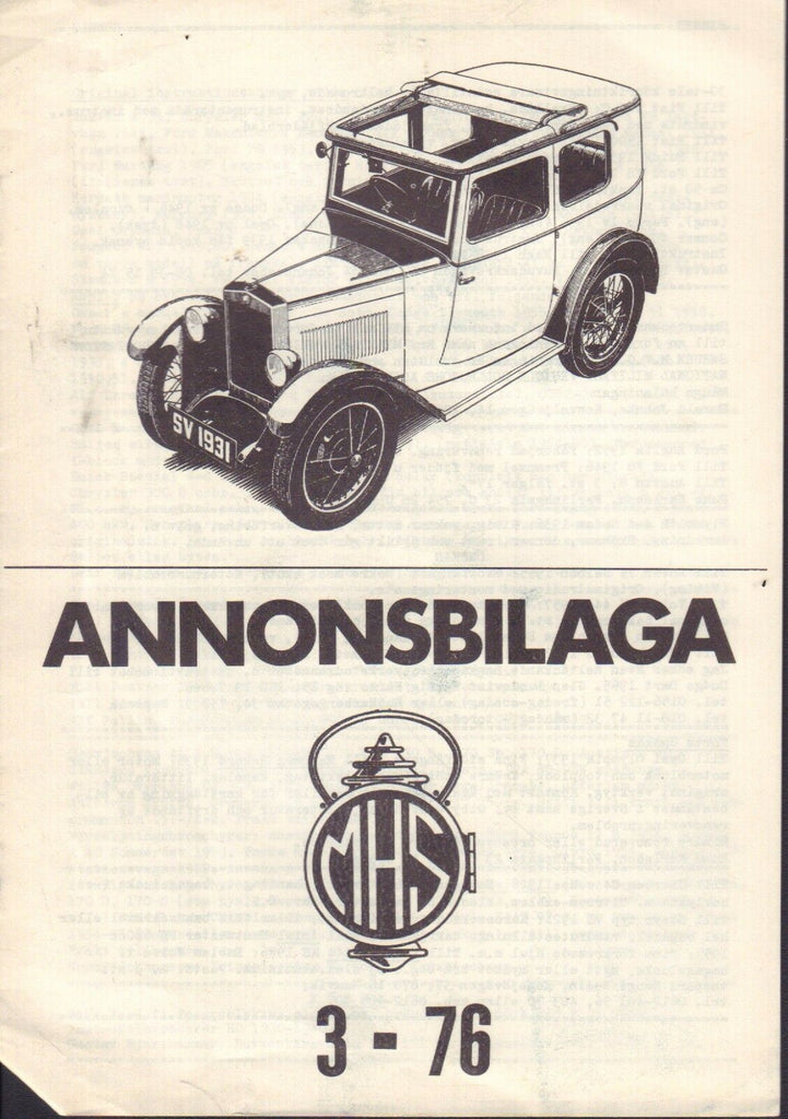 Motorhistoriskt Magasin Annons Swedish Car Magazine 3 1976 Willys 032717nonDBE