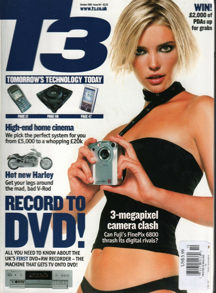 T3 UK Technology Magazine October 2001 Harley Davidson Fuji Finepix 012220AME2