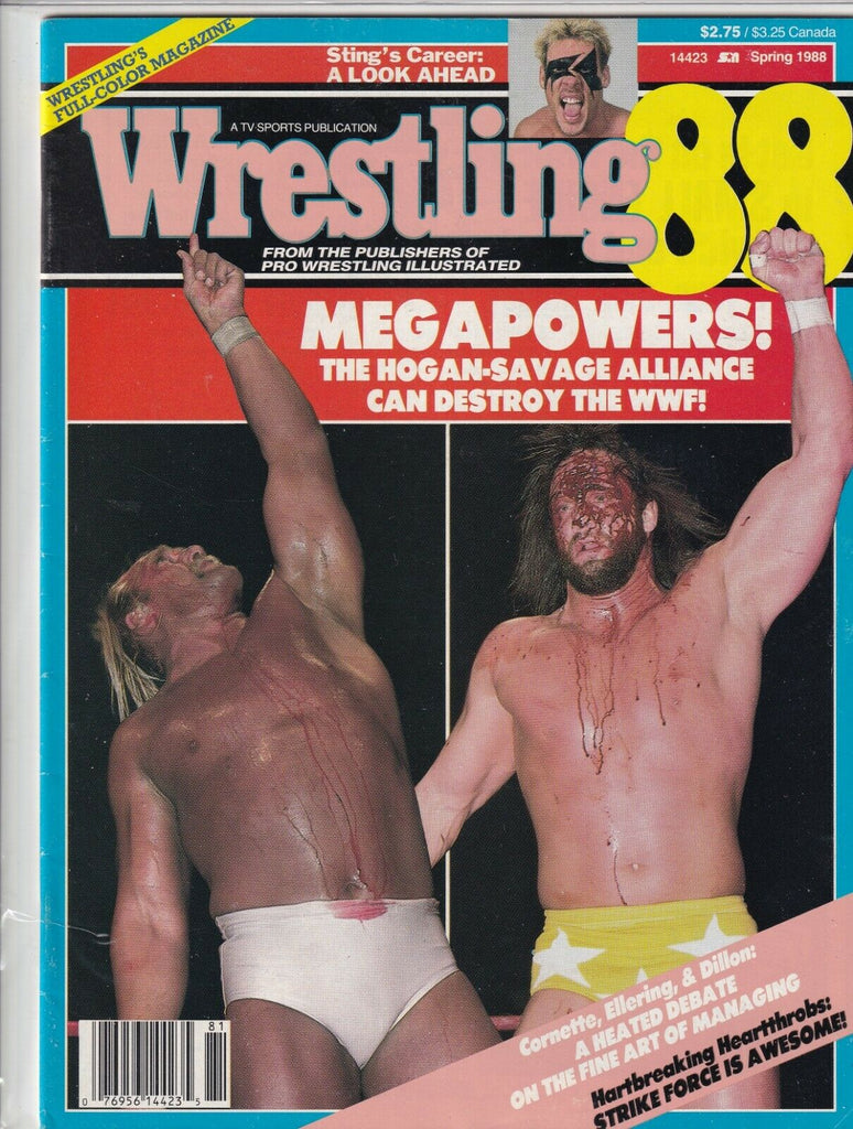 Wrestling Magazine Hulk Hogan Randy Savage Sting Spring 1988 BLOODY 061819nonr
