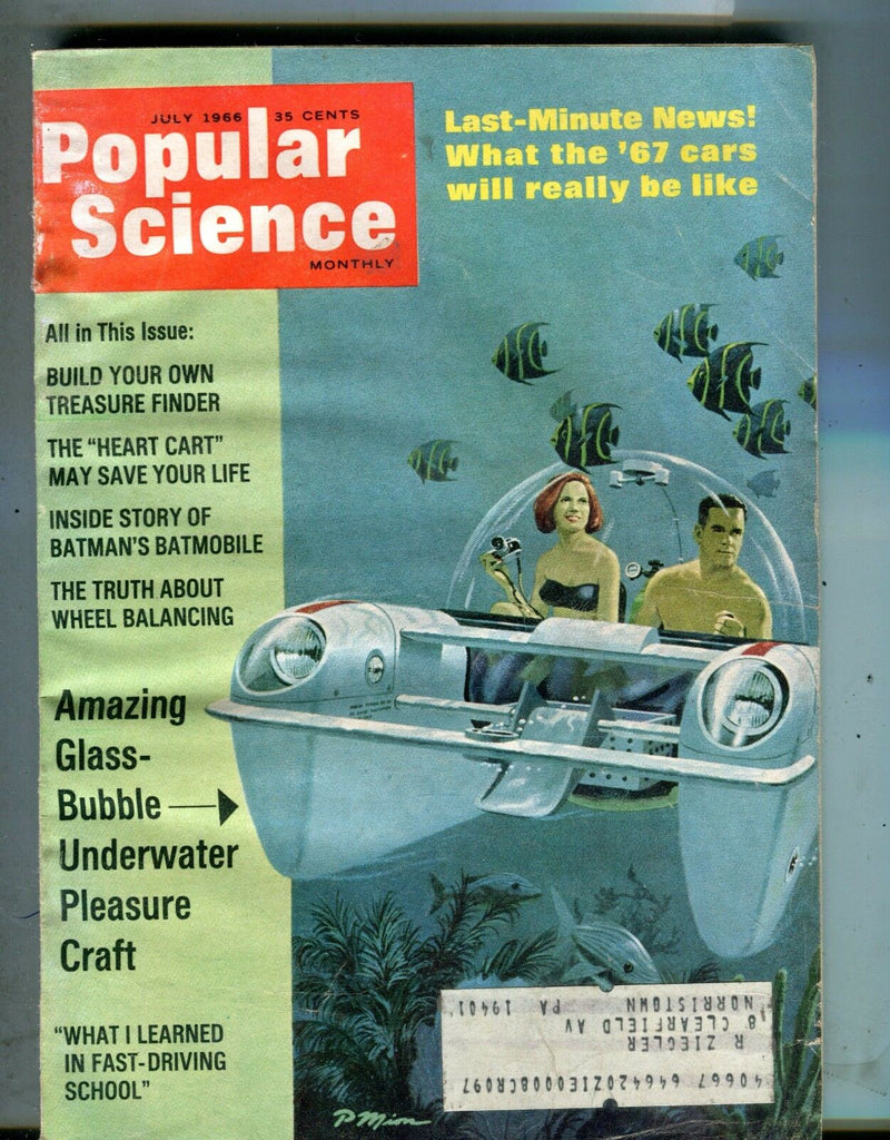 Popular Science Magazine July 1966 Glass-Bubble Pleasure Craft 070117nonjhe