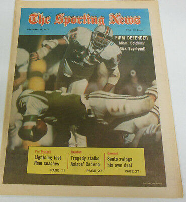 The Sporting News Magazine Nick Buoniconti & Cedeno December 1973 NO ML 072914R