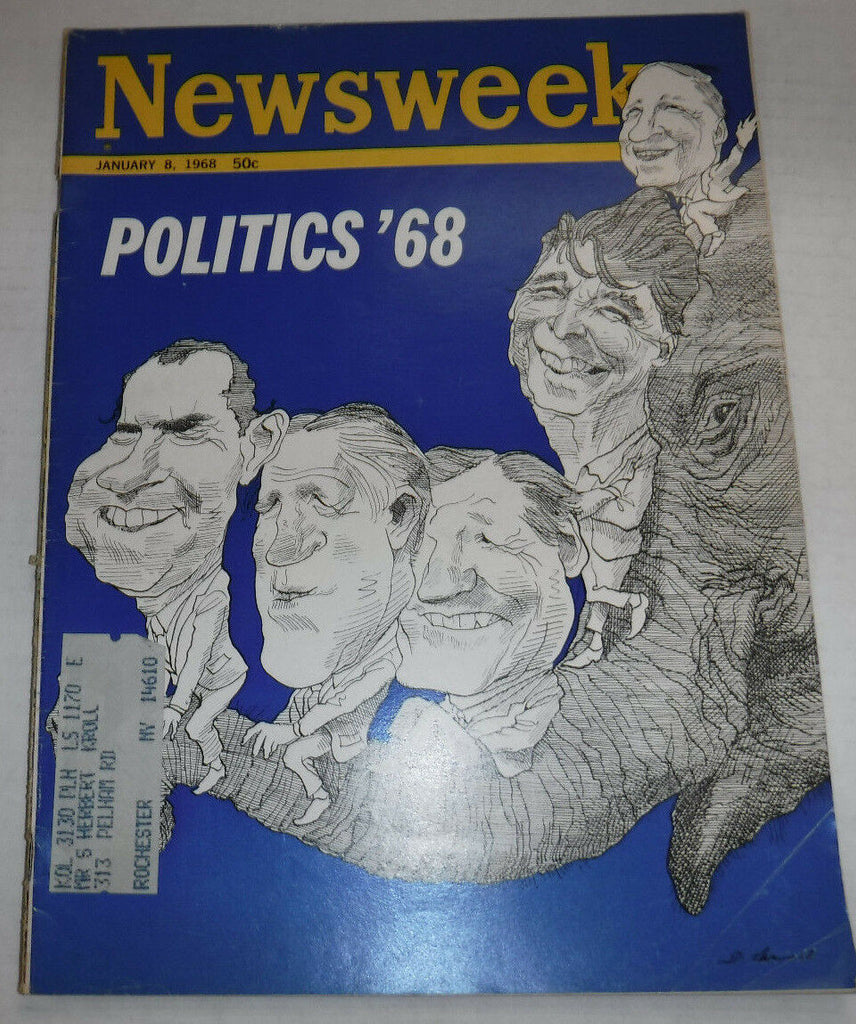 Newsweek Magazine Ronald Reagan Richard Nixon January 8, 1968 101816R
