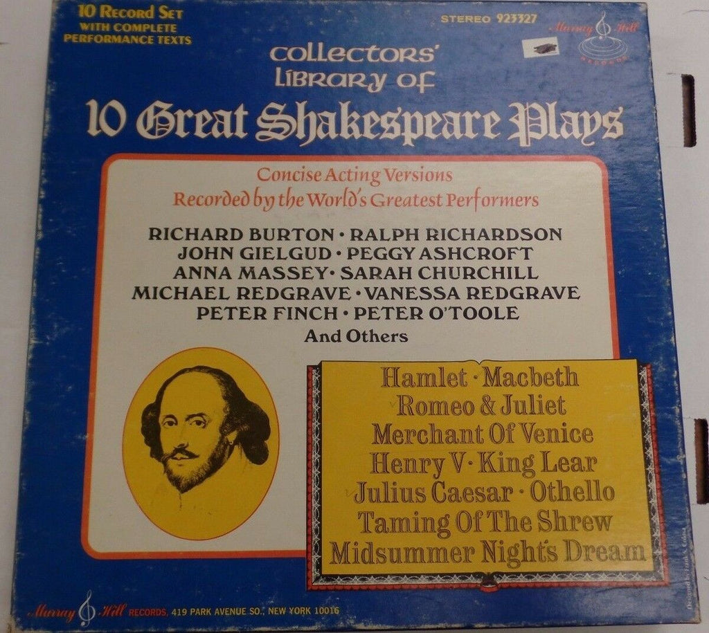 10 Great Shakespeare Plays Mercury 923327 w/Book Box Set 33rpm 110216DBE