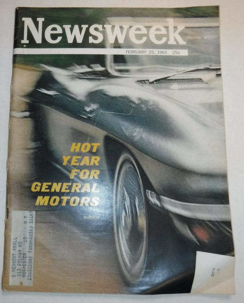 Newsweek Magazine Hot Year For General Motors February 25, 1963 100316R2