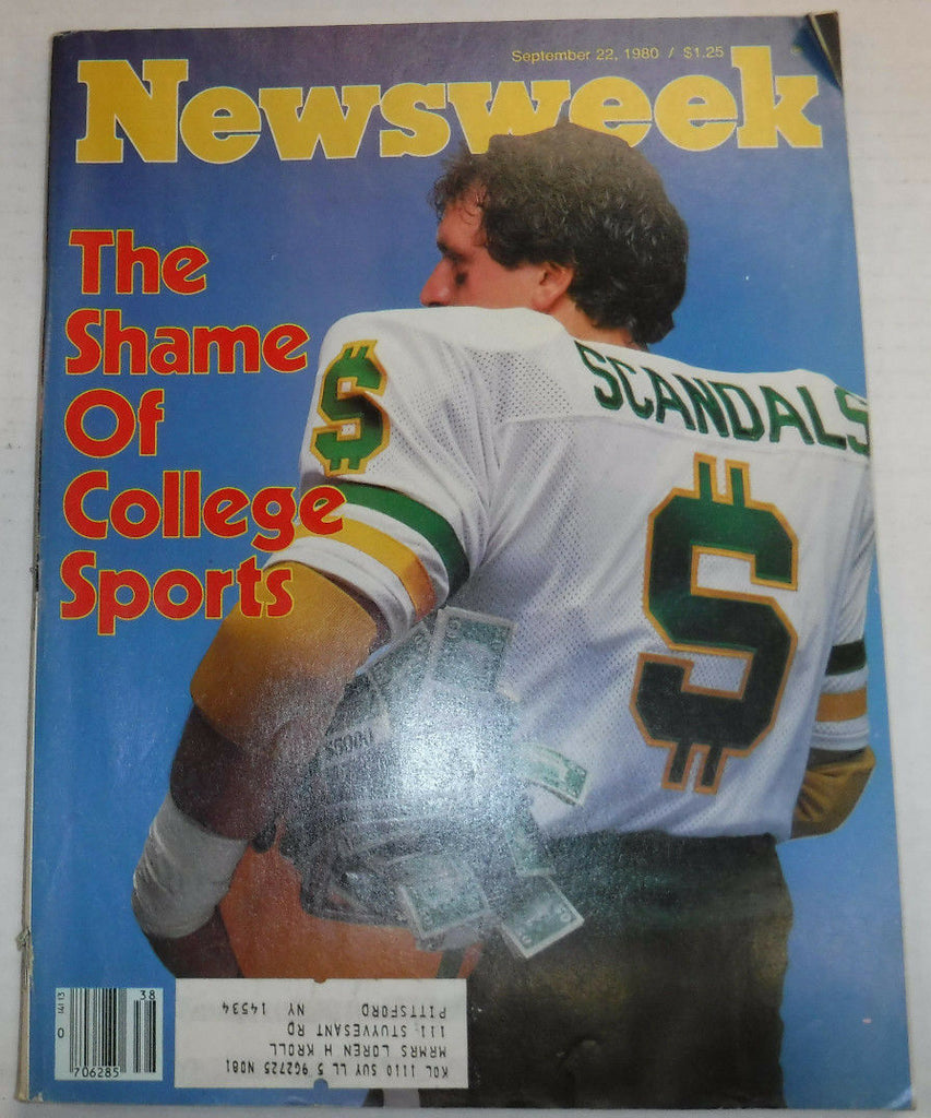 Newsweek Magazine The Shame Of College Sports September 22, 1980 101016R