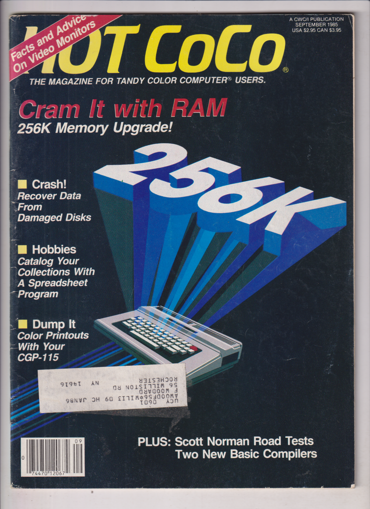 Hot CoCo Magazine Cram It With Ram Memory Upgrade September 1985 121719nonr