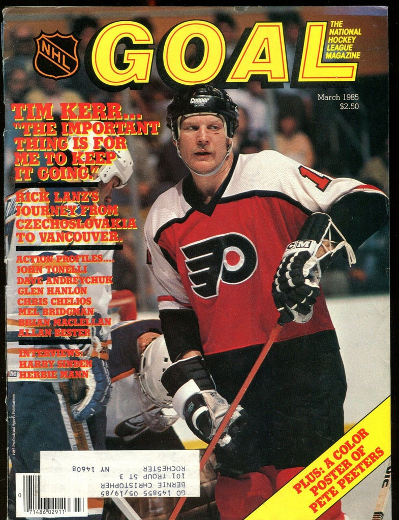 Goal Magazine NHL March 1985 Tim Kerr EX w/ML 012717jhe