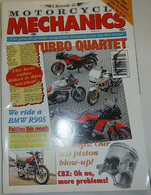 Motorcycle Mechanics Magazine Turbo Quartet & BMW R90S July 1994 012715R