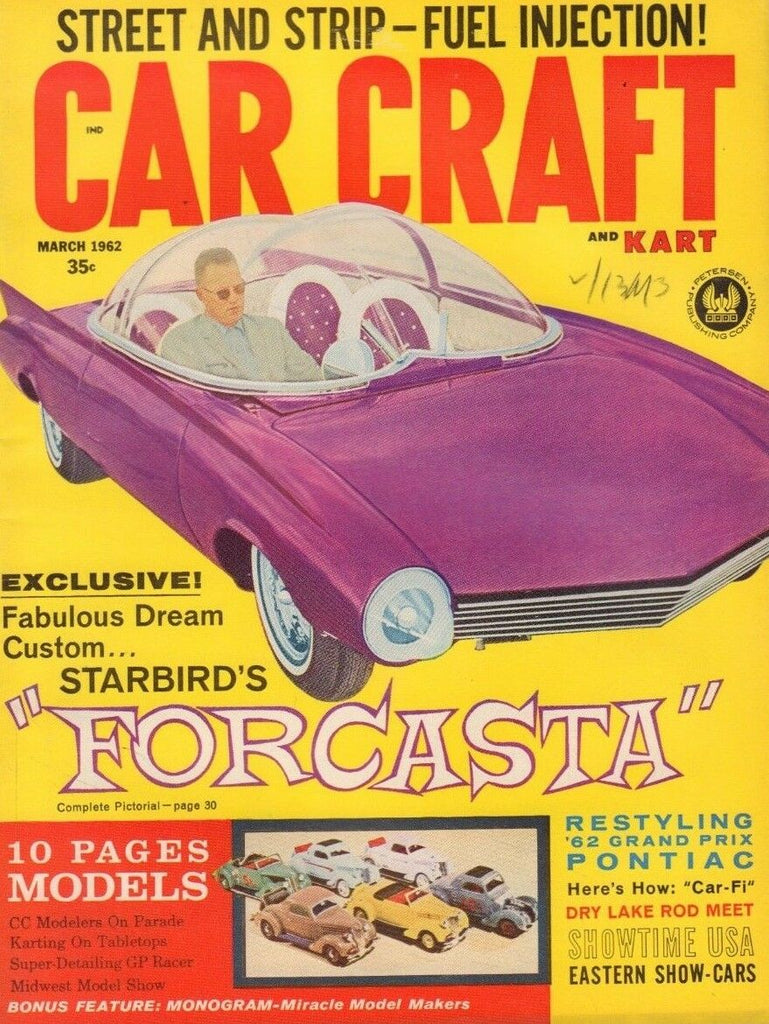Car Craft and Kart March 1962 Forcasta Bob D'olivo George Barris 122218DBE