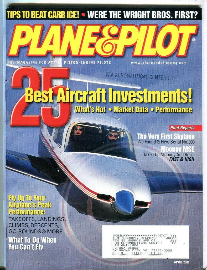 Plane & Pilot Magazine April 2002 Skylane EX w/ML FAA Library 101916jhe