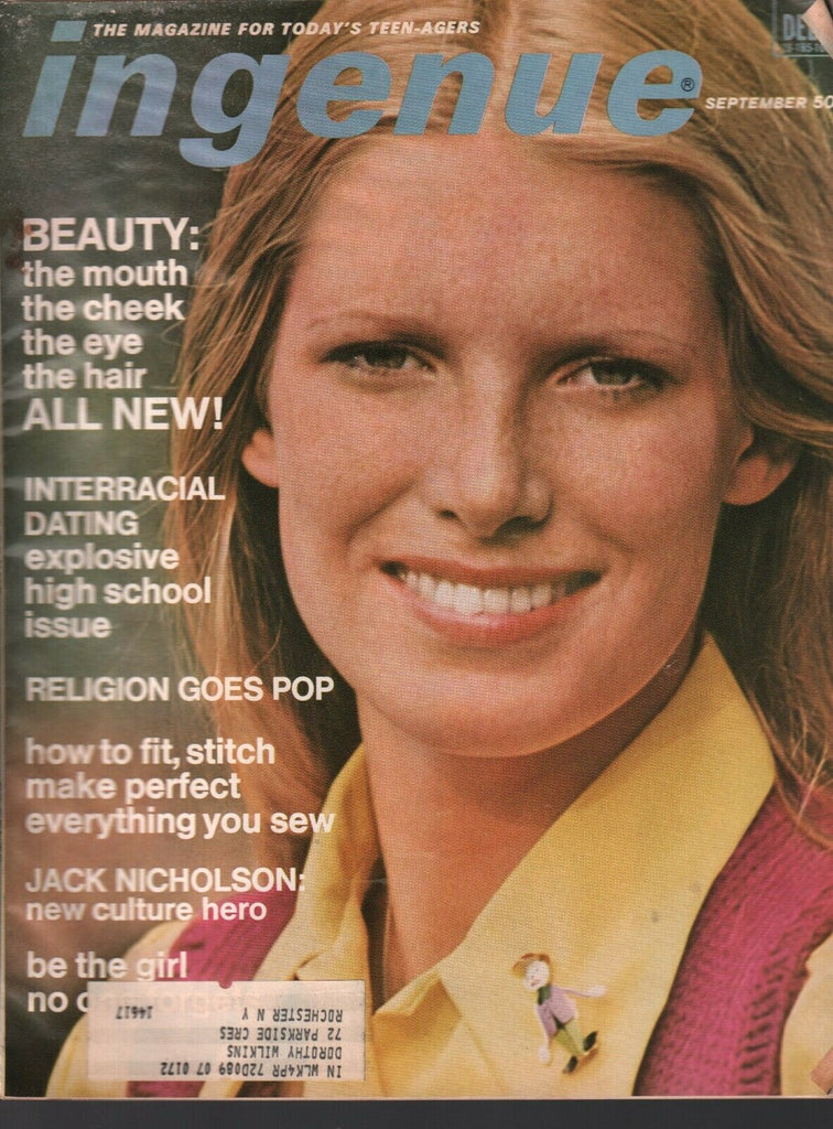 Ingenue September 1971 Vintage Teen Fashion Magazine Jack Nicholson 011720AME3