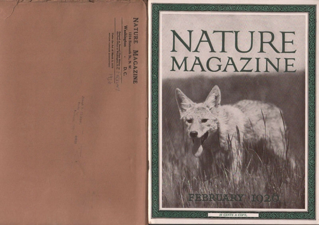 Nature Magazine February 1926 Johan Menander w/ Original Brown Mailer 081618DBE