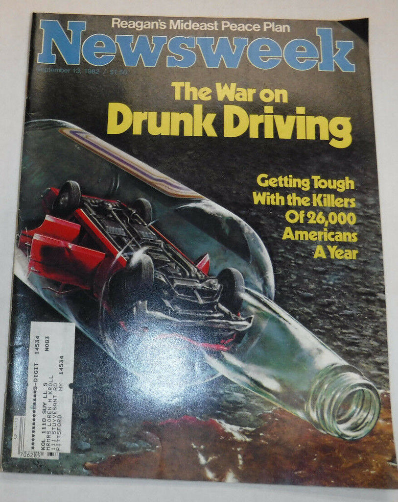 Newsweek Magazine War On Drunk Driving Ronal Reagan September 13, 1982 100716R