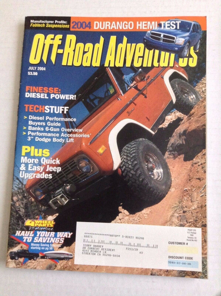 Off Road Adventures Magazine Diesel Power Performance July 2004 032217NONRH