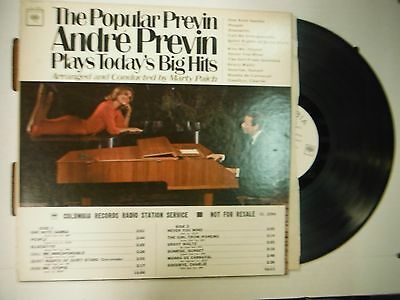 33 RPM Vinyl WLP Andre Previn Plays Todays Big Hits Columbia CL2294 102814KME