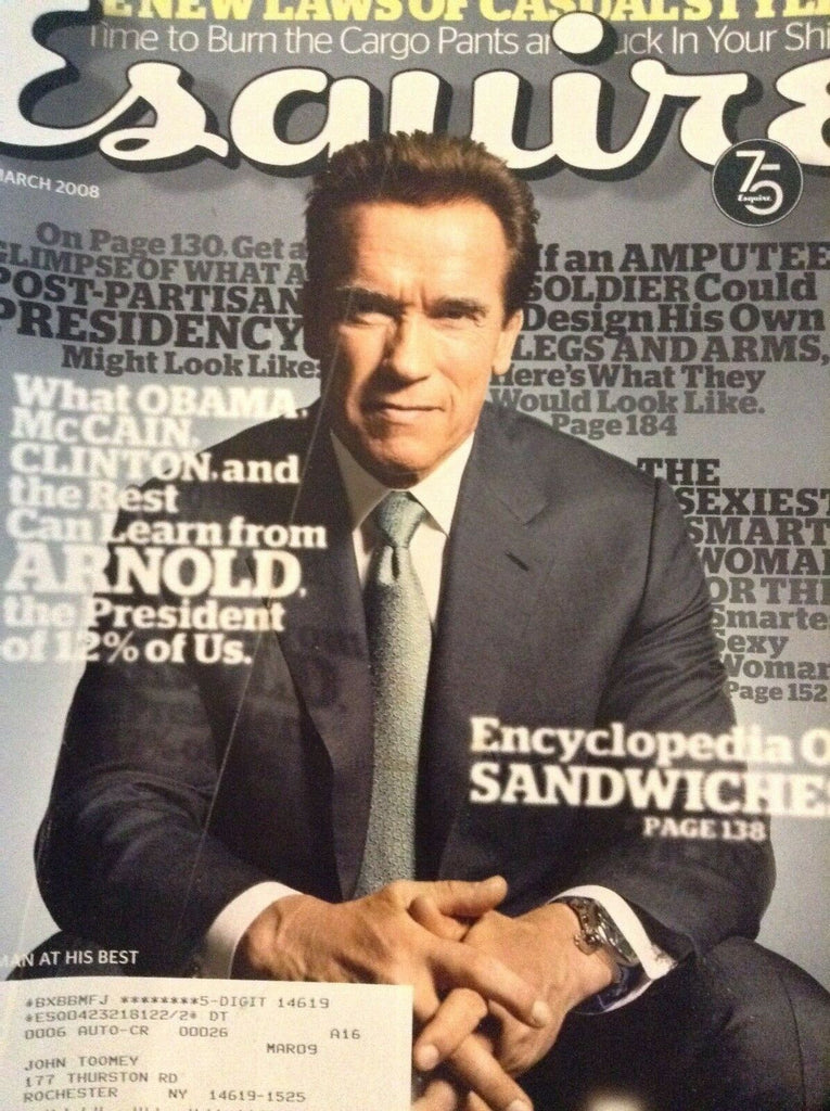 Esquire Magazine Arnold Schwarzenegger March 2008 011919nonrh