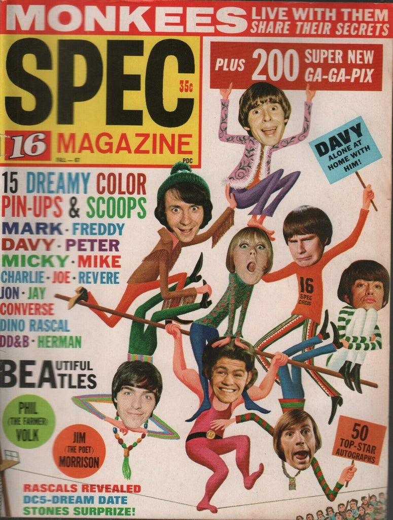 16's Spectacular Fall 1967 Davy Jones The Beatles Jim Morrison 093019AME3