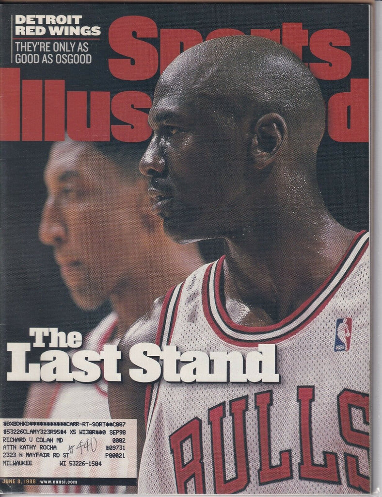 Sports Illustrated Magazine Michael Jordan Red Wings June 8, 1998 041019nonr