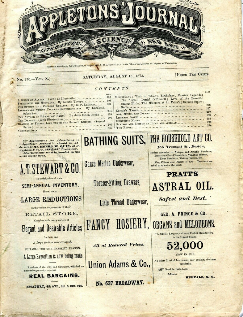 Appletons' Journal August 16 1873 Scene At Albany GD 101716jhe