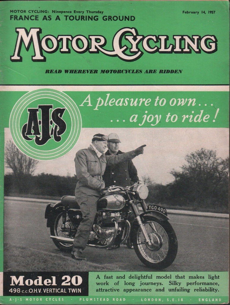 Motor Cycling February 14 1957 AJS Model 20 498 c.c. O.H.V. Vertical 071717DBE