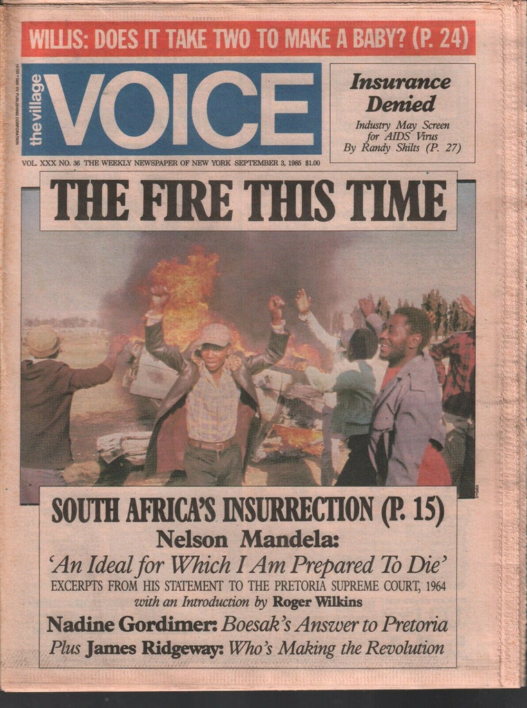 The Village Voice NYC September 3 1985 Nelson Mandela Nadine Gordimer 012120AME2