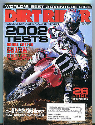Dirt Rider Magazine September 2001 2002 Tests EX 032816jhe