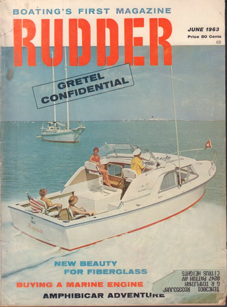 Rudder June 1963 Beauty For Fiberglass, Amphibicar w/ML 042117nonDBE