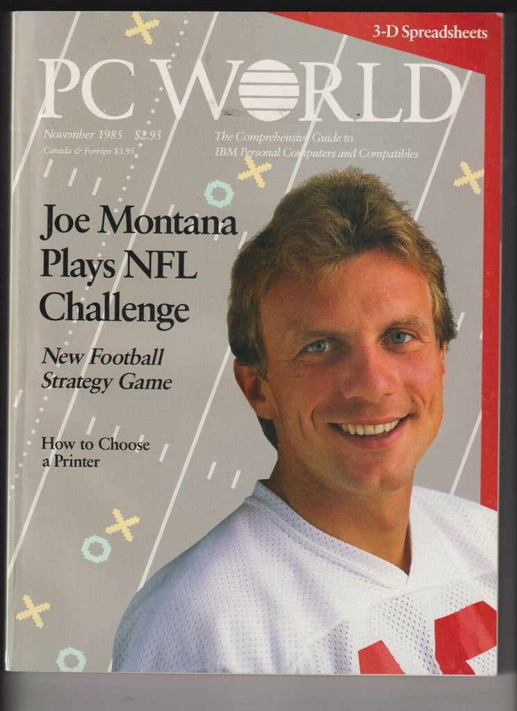 PC World Mag Joe Montana NFL Strategy Game & Printers November 1985 121019nonr