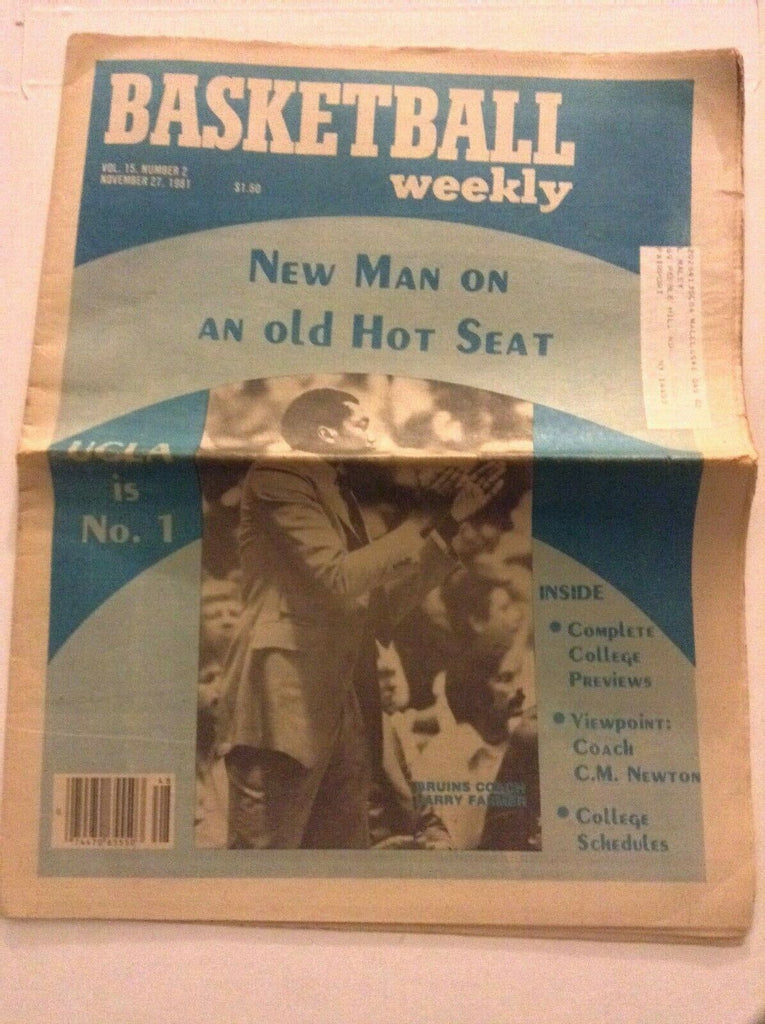 Basketball Weekly Mag UCLA No.1 Coach CM Newton November 27, 1981 091119nonrh