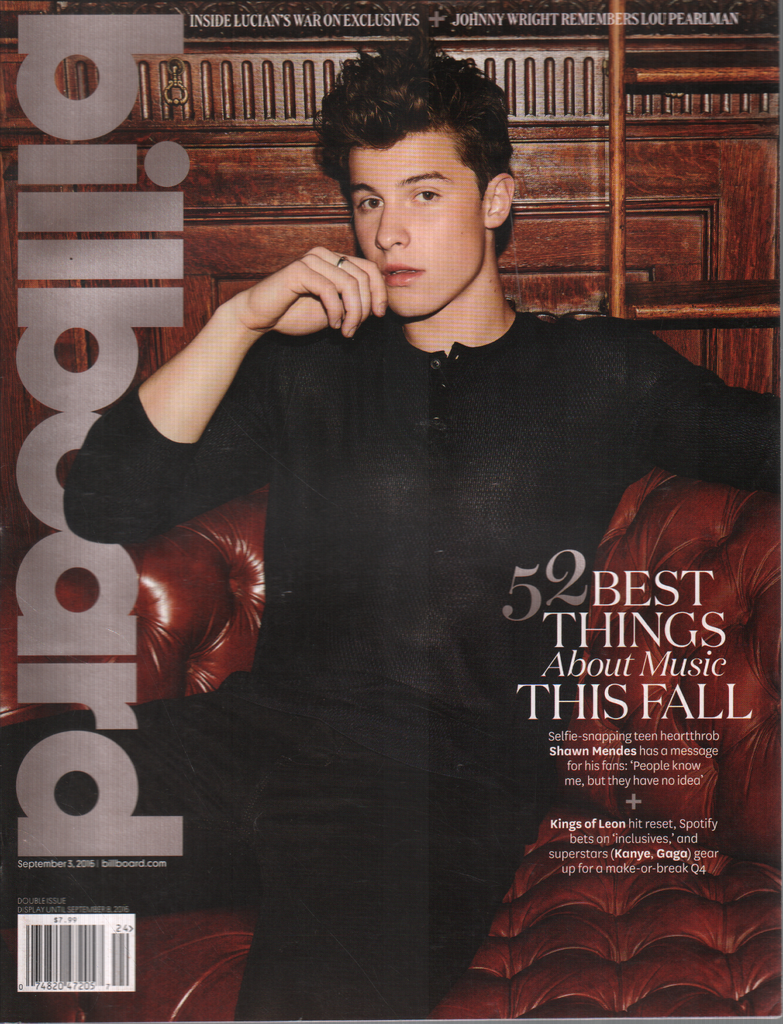Billboard September 3 2016 Shawn Mendes Lady Gaga Johnny Wright 040720DBE